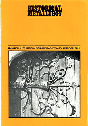 Cover page of Historical Metallurgy 20(2)