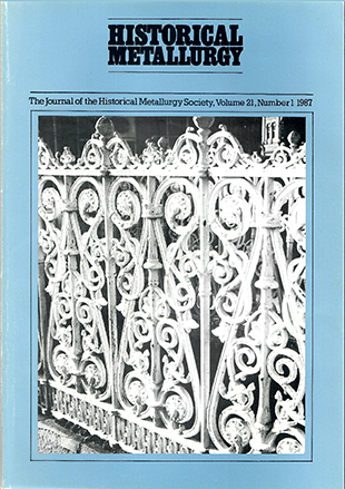 Cover page of Historical Metallurgy 21(1)